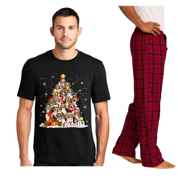 Beagle Dog Christmas Tree Santa Xmas Merry Dogmas Cute Gift Pajama Set