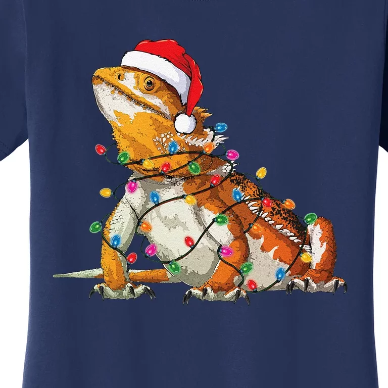 Bearded Dragon Christmas Lights Bearded Dragon Lover Xmas Women's T-Shirt