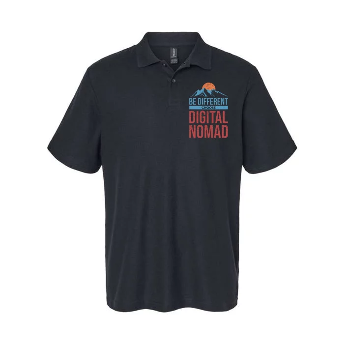 Be Different Choose Digital Nomad Softstyle Adult Sport Polo