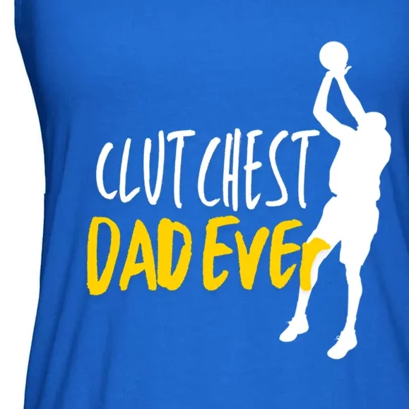 Basketball Dad Clutchest Dad Ever Father Basketball Graphic Gift Ladies Essential Flowy Tank