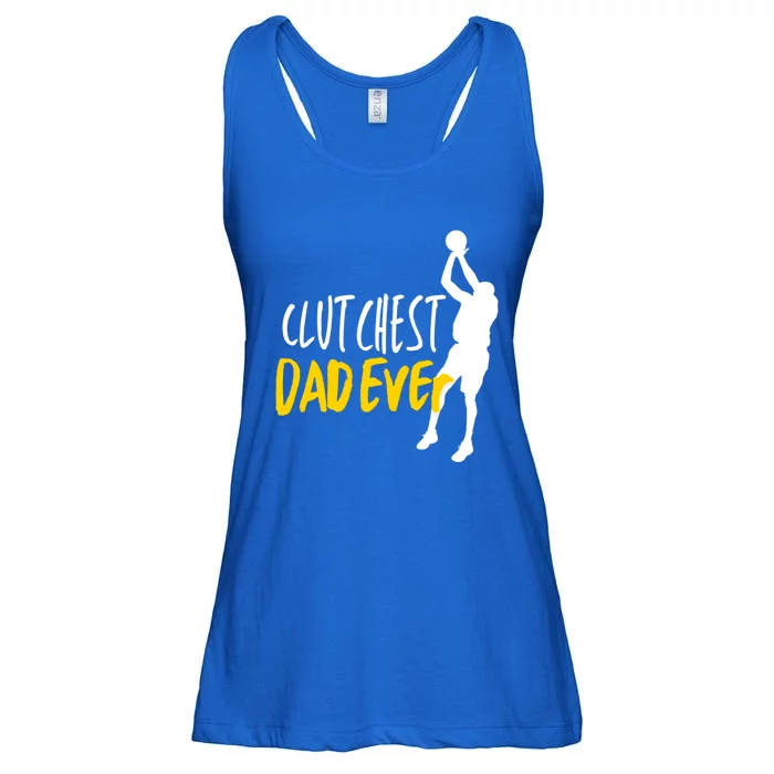 Basketball Dad Clutchest Dad Ever Father Basketball Graphic Gift Ladies Essential Flowy Tank