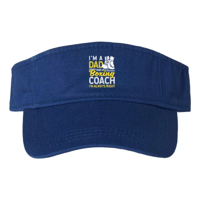 Boxer Daddy Coaches Fathers Day I'm A Dad And A Boxing Coach Valucap Bio-Washed Visor