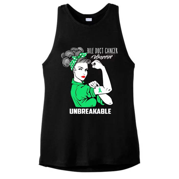 Bile Duct Cancer Awareness Bile Duct Warrior Unbreakable Gift Ladies Tri-Blend Wicking Tank