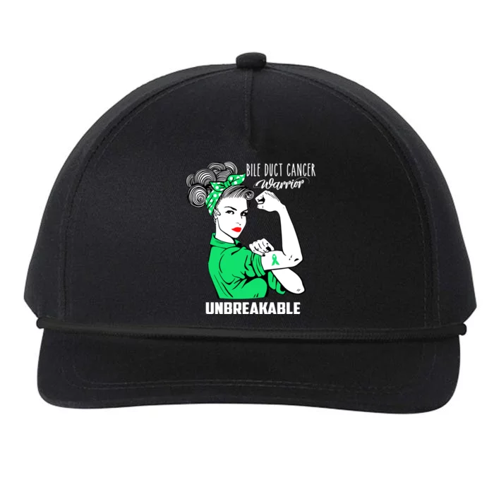 Bile Duct Cancer Awareness Bile Duct Warrior Unbreakable Gift Snapback Five-Panel Rope Hat