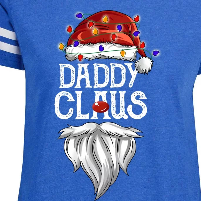 Bearded Daddy Claus Funny Family Matching Christmas Pajamas Meaningful Gift Enza Ladies Jersey Football T-Shirt