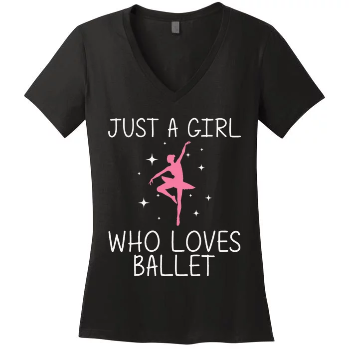 Ballet Dance Cute Ballerina Dancer Funny gift Women's V-Neck T-Shirt