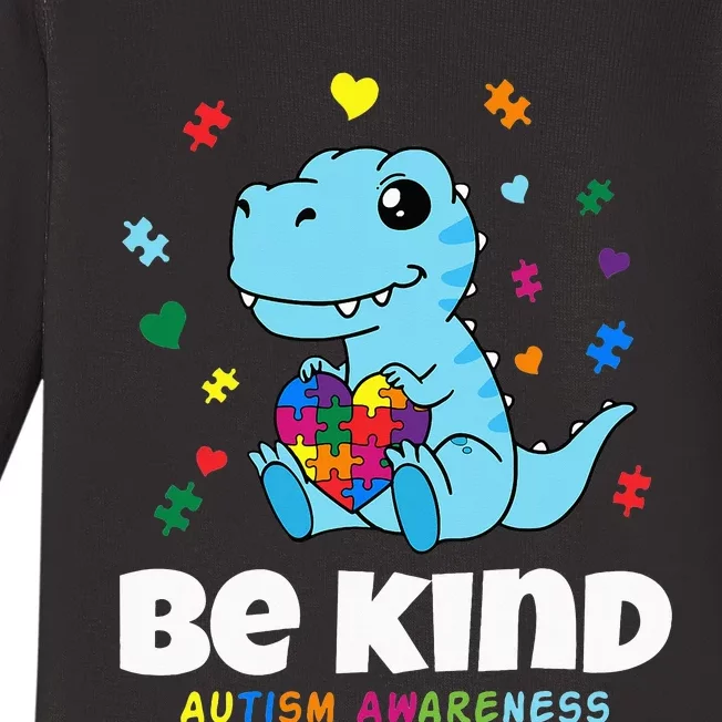 baby Dino Choose Kindness Autism Awareness Baby Long Sleeve Bodysuit