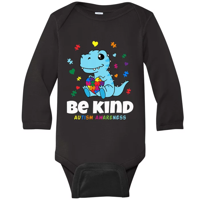 baby Dino Choose Kindness Autism Awareness Baby Long Sleeve Bodysuit