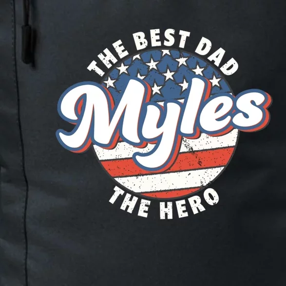 Best Dad Custom Fathers Day Personalized Name Myles Gift Daily Commute Backpack