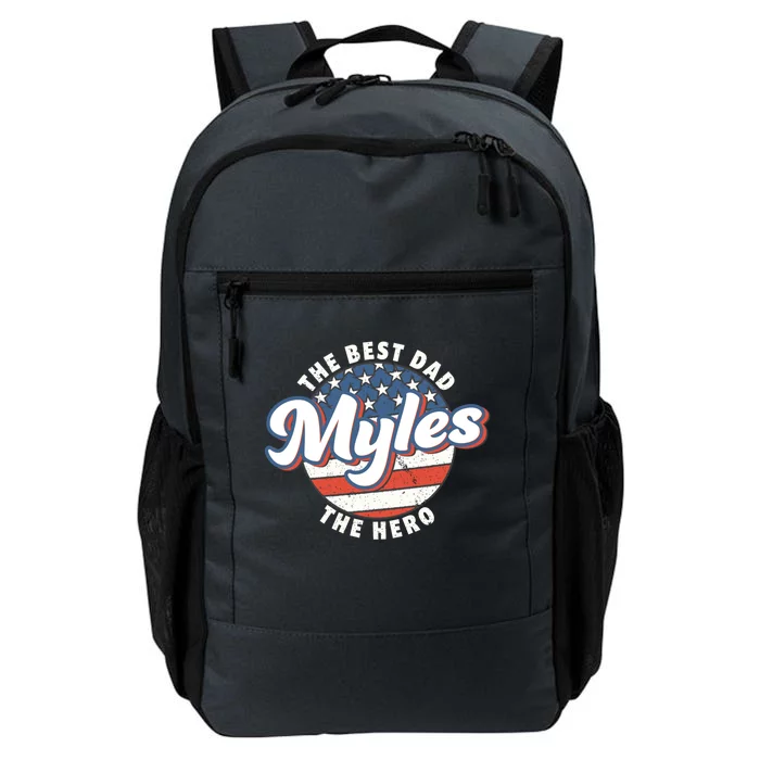 Best Dad Custom Fathers Day Personalized Name Myles Gift Daily Commute Backpack