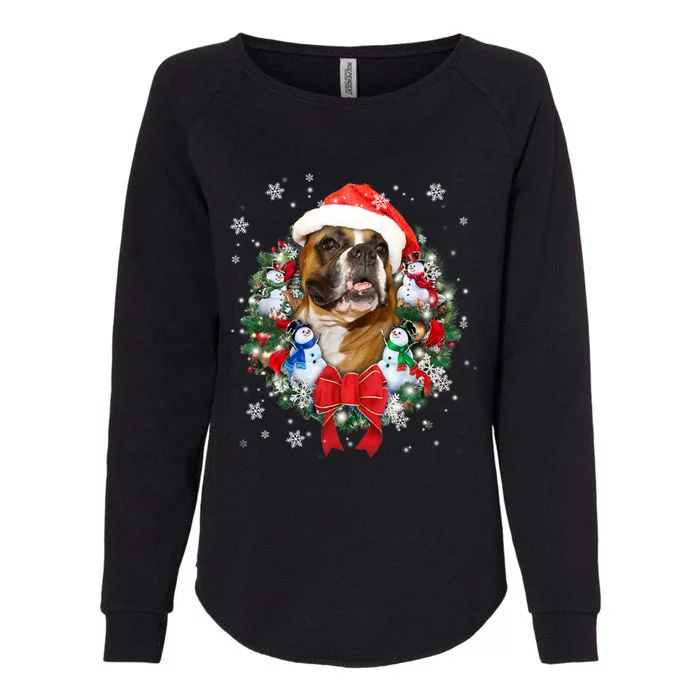 Boxer Dog Christmas Ornat Decoration Gift Xgiftmas Santa Hat Cute Gift Womens California Wash Sweatshirt