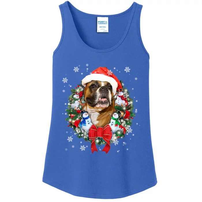 Boxer Dog Christmas Ornat Decoration Gift Xgiftmas Santa Hat Cute Gift Ladies Essential Tank