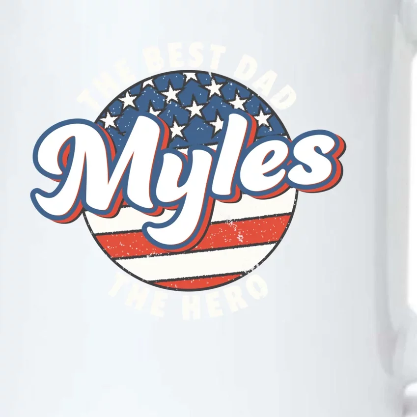 Best Dad Custom Fathers Day Personalized Name Myles Gift Black Color Changing Mug