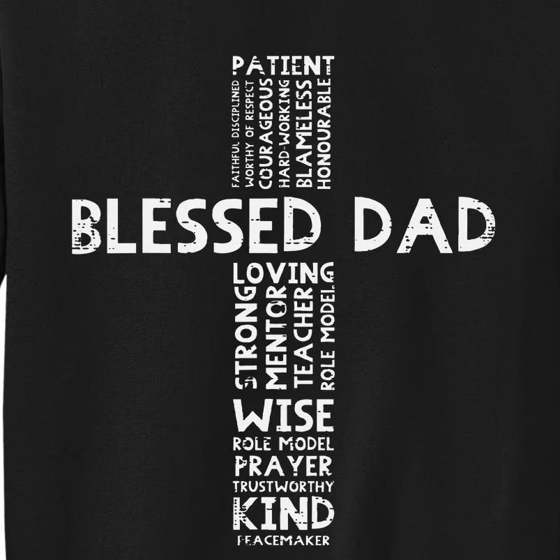 Blessed Dad Cross God Jesus Faith Christian Daddy Papa Sweatshirt