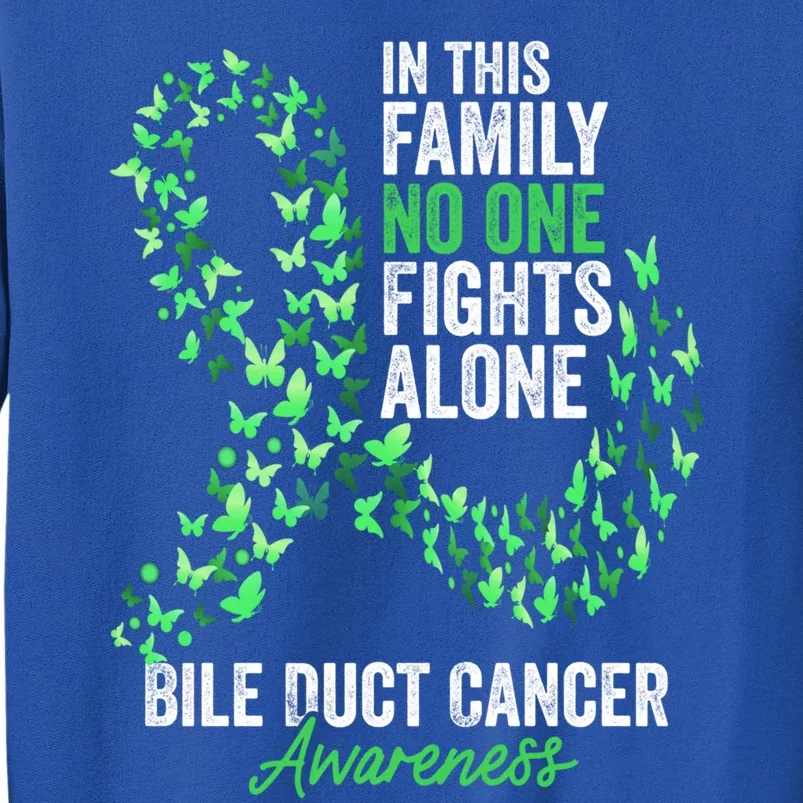 Bile Duct Cancer Awareness Month Butterflies Green Ribbon Gift Tall Sweatshirt