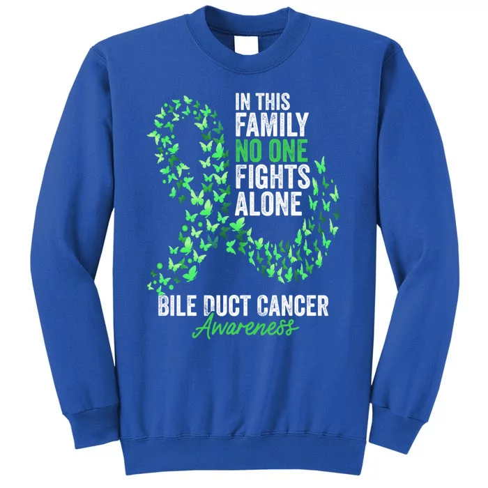 Bile Duct Cancer Awareness Month Butterflies Green Ribbon Gift Tall Sweatshirt