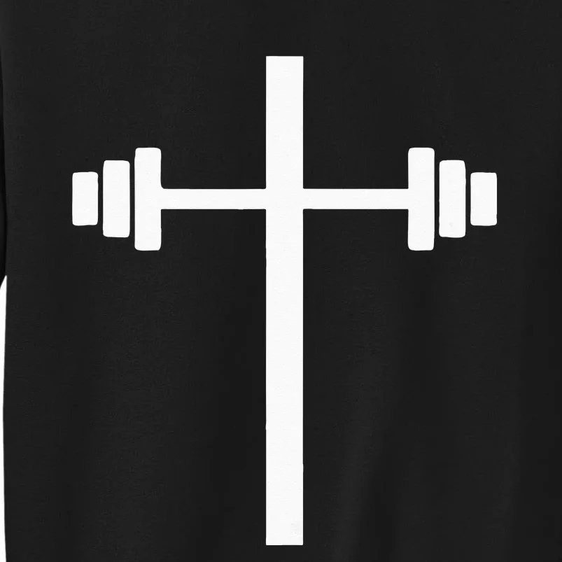 Barbell Dumbbell Cross Christian Jesus Gym Workout Lifting Sweatshirt