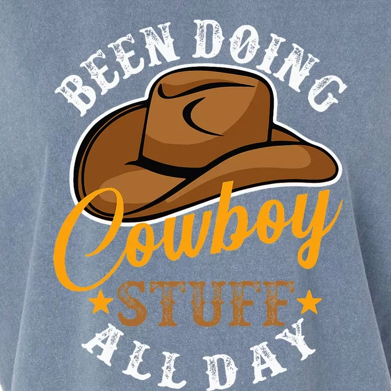 Been Doing Cowboy Stuff All Day Cowgirl Country Western Garment-Dyed Women's Muscle Tee