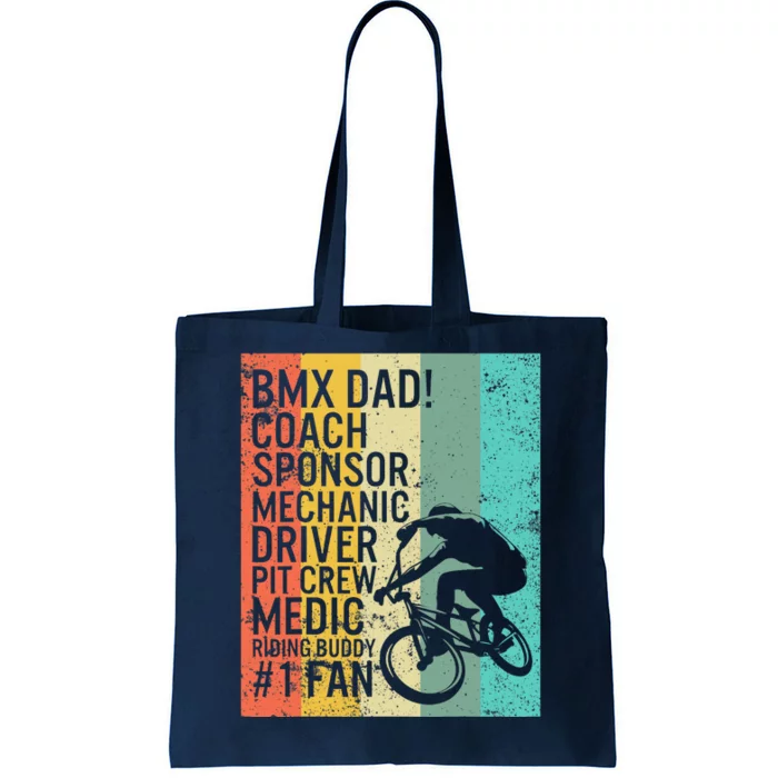 BMX Dad Coach Medic Riding Buddy 1 Fan Fathers Day Grandpa Tote Bag