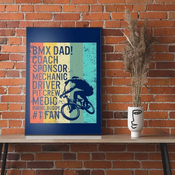 BMX Dad Coach Medic Riding Buddy 1 Fan Fathers Day Grandpa Poster