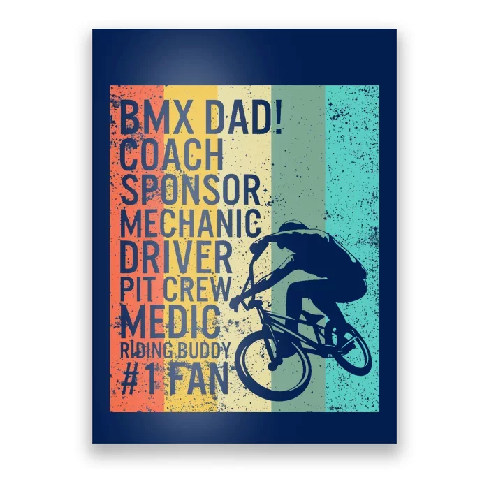 BMX Dad Coach Medic Riding Buddy 1 Fan Fathers Day Grandpa Poster