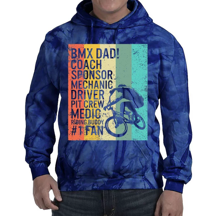 BMX Dad Coach Medic Riding Buddy 1 Fan Fathers Day Grandpa Tie Dye Hoodie