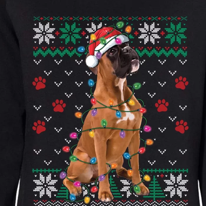 Boxer Dog Christmas Ugly Sweater Boxer Lover Xmas Gift Womens California Wash Sweatshirt