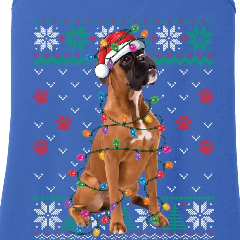 Boxer Dog Christmas Ugly Sweater Boxer Lover Xmas Gift Ladies Essential Tank