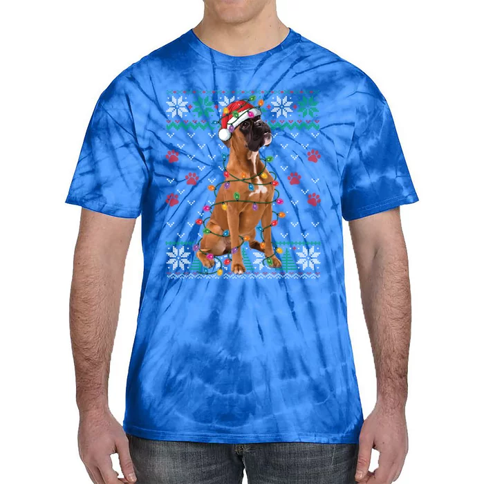 Boxer Dog Christmas Ugly Sweater Boxer Lover Xmas Gift Tie-Dye T-Shirt