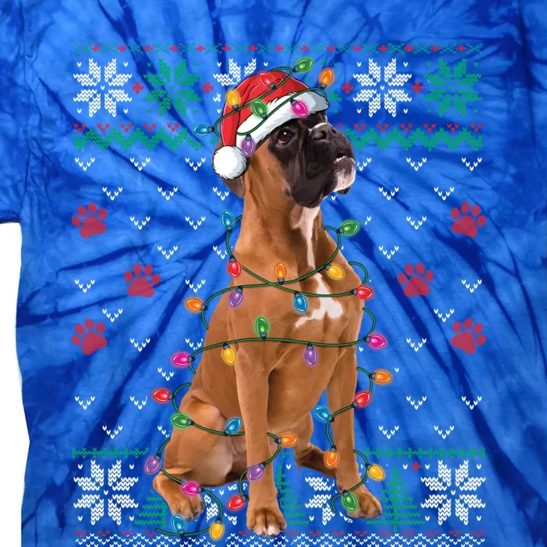 Boxer Dog Christmas Ugly Sweater Boxer Lover Xmas Gift Tie-Dye T-Shirt