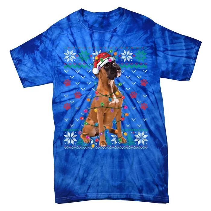 Boxer Dog Christmas Ugly Sweater Boxer Lover Xmas Gift Tie-Dye T-Shirt