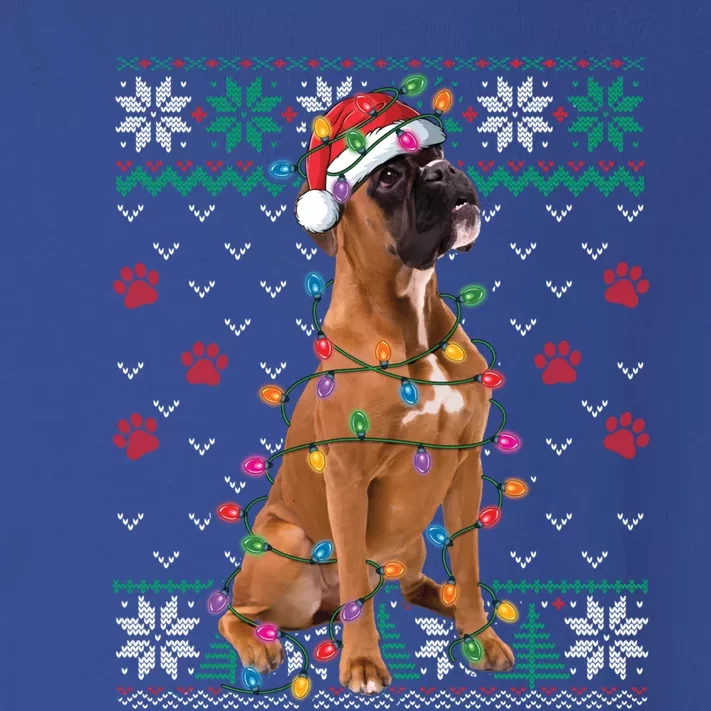 Boxer Dog Christmas Ugly Sweater Boxer Lover Xmas Gift Toddler Long Sleeve Shirt