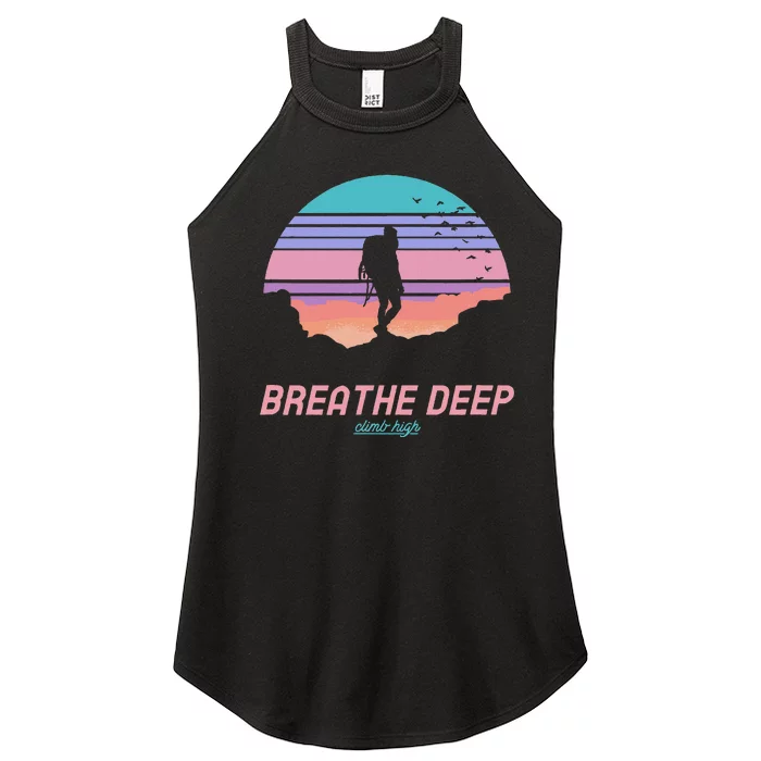 Breathe Deep Climb High Hiking Camping Backpacking Women’s Perfect Tri Rocker Tank