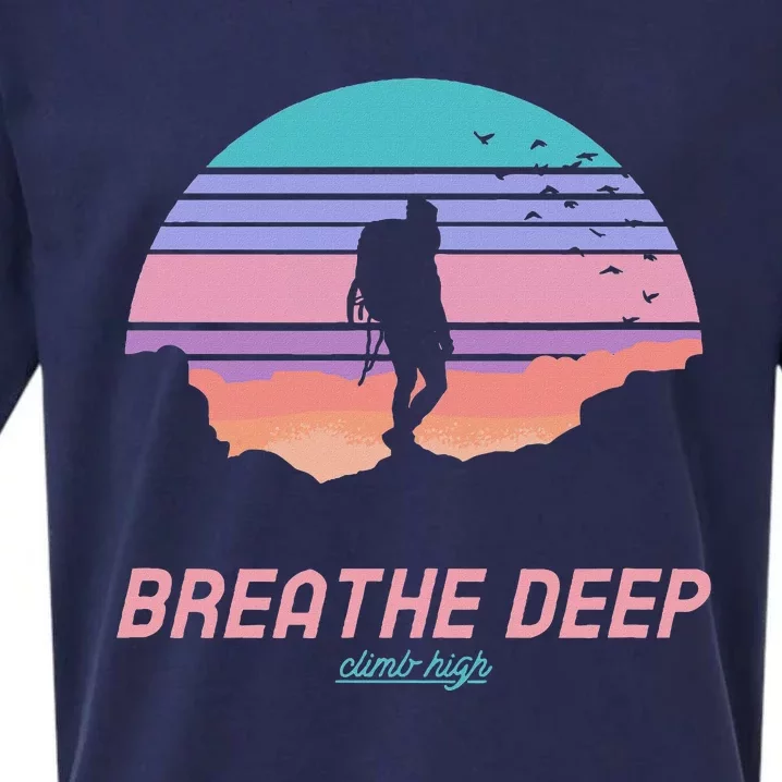 Breathe Deep Climb High Hiking Camping Backpacking Sueded Cloud Jersey T-Shirt