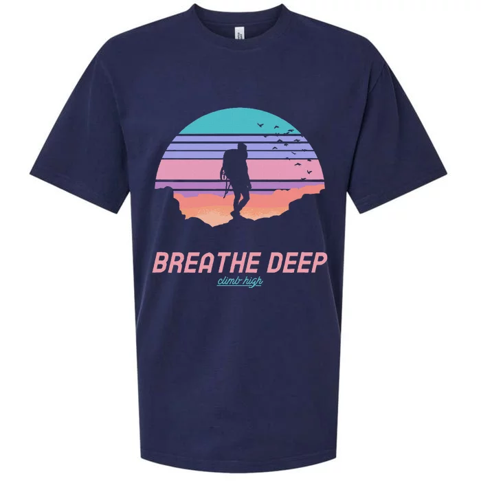 Breathe Deep Climb High Hiking Camping Backpacking Sueded Cloud Jersey T-Shirt