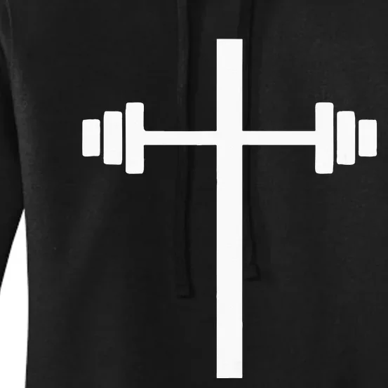 Barbell Dumbbell Cross Christian Jesus Gym Workout Lifting Women's Pullover Hoodie