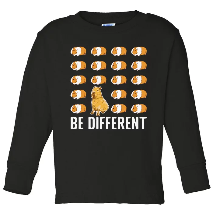 Be different Capybaras Funny Capibara Rodent Capybara Toddler Long Sleeve Shirt