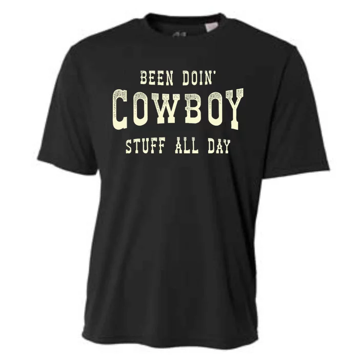 Been Doing Cowboy Stuff Western Rodeo Funny Cowboy Cooling Performance Crew T-Shirt