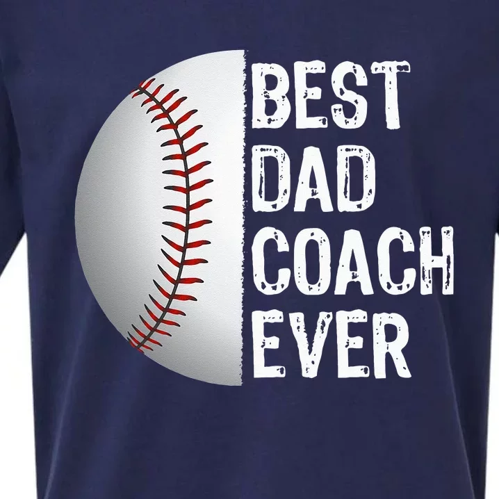 Best Dad Coach Ever Funny Baseball For Sport Lovers Sueded Cloud Jersey T-Shirt