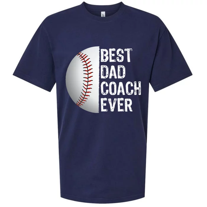 Best Dad Coach Ever Funny Baseball For Sport Lovers Sueded Cloud Jersey T-Shirt