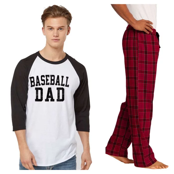 Baseball Dad Classic Bold Font FatherS Day Daddy Raglan Sleeve Pajama Set