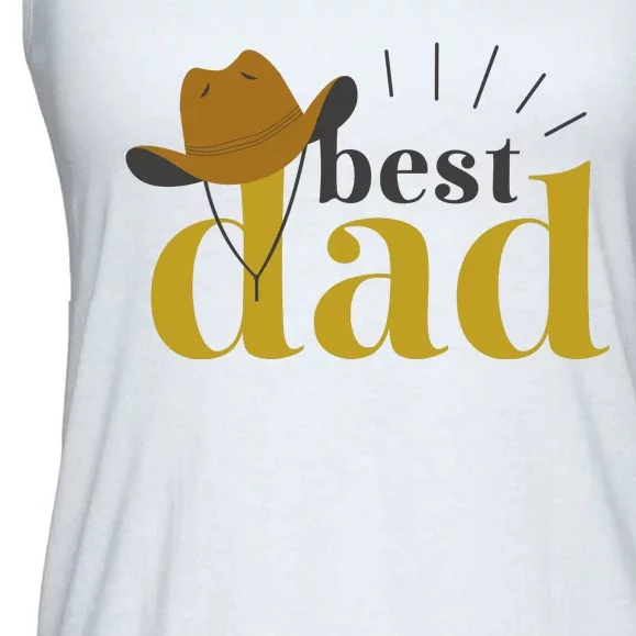 Best Dad Cowboy Ladies Essential Flowy Tank