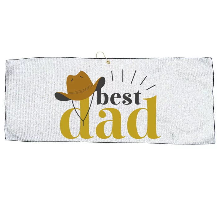 Best Dad Cowboy Large Microfiber Waffle Golf Towel