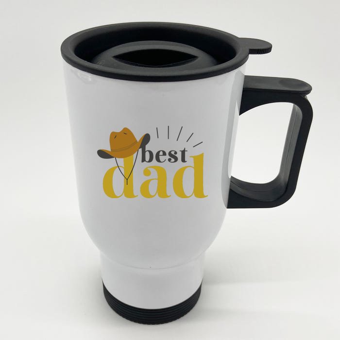 Best Dad Cowboy Front & Back Stainless Steel Travel Mug