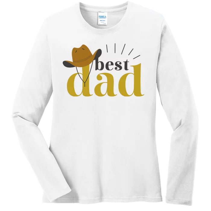 Best Dad Cowboy Ladies Long Sleeve Shirt