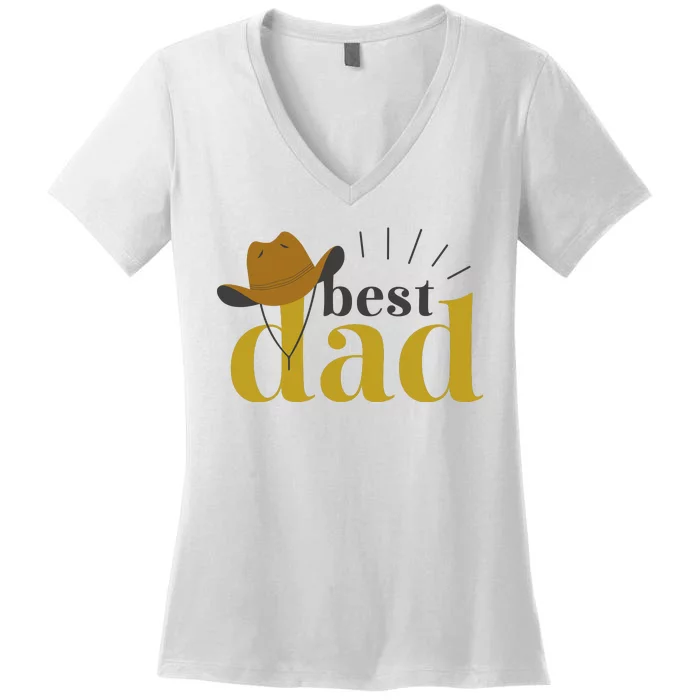 Best Dad Cowboy Women's V-Neck T-Shirt