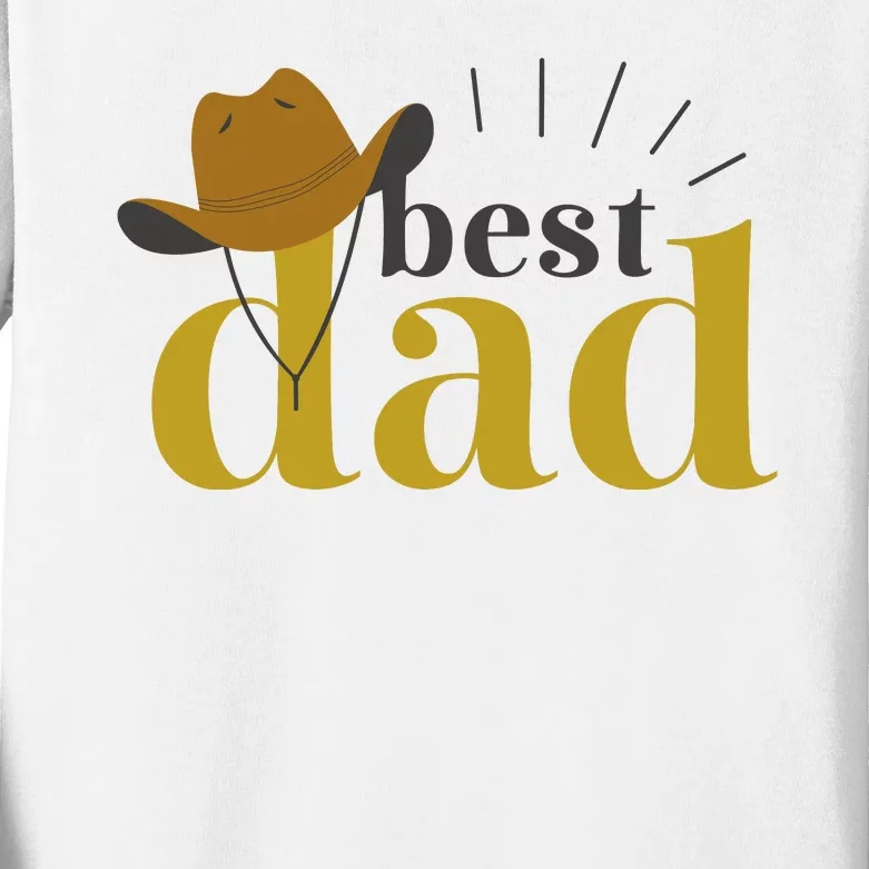 Best Dad Cowboy Kids Long Sleeve Shirt