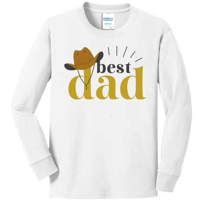 Best Dad Cowboy Kids Long Sleeve Shirt