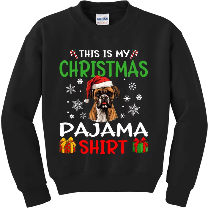 Boxer Dog Christmas Pajama Merry Xmas Kids Sweatshirt