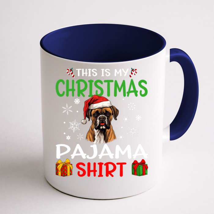 Boxer Dog Christmas Pajama Merry Xmas Front & Back Coffee Mug